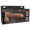 Pipedream FETISH FANTASY SERIES 7 colių tuščiaviduris dirželis su nuotolinio valdymo pulteliu, smėlio spalvos