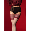 Fiore Hosiery FiORE Arabesque Stay-Ups 20 Den Raudona Lace Top Sand Color S-XL