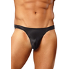 Male Power Satin Spandex Bong Thong L/XL Juodas Comfort Fit