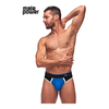Mėlyna Male Power Retro Sport Panel Thong S/M Juodas-Mėlyna, Contrasting Details