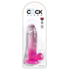 King Cock Rožinė KingCockClear 7 su rožiniais kamuoliukais
