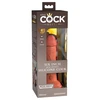Pipedream KING COCK ELITE 15 cm dvigubo tankio silikoninis penis, rusvas