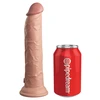 Pipedream KING COCK ELITE 9 COLO Dvigubo tankio vibruojantis silikono falas su nuotoliniu pulteliu ir šviesa