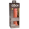Pipedream KING COCK ELITE 8 colių dvigubo tankio vibruojantis silikoninis penis, šviesiai rudos spalvos