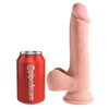 Pipedream KING COCK PLUS 19 CM ilgas dvigubo tankio varpa su sėklidėmis ŠVIESUS