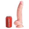 Pipedream KING COCK PLUS 8 COLIŲ TRIPLIO TANKUMO STORAS PENIS SU SĖKLIDĖMIS ŠVIESUS