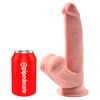 Pipedream KING COCK PLUS 8 colių trigubo tankio penis su besisukančiais kamuoliukais šviesa