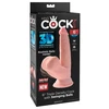 Pipedream KING COCK PLUS 6 colių trigubo tankio dirbtinis penis su besisukančiais kiaušiniais lengvas