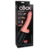Pipedream KING COCK PLUS 6,5 colio stumiantis falas su sėklidėmis – triguba grėsmė (šviesus)
