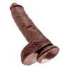 Pipedream King Cock 10 colių dydžio kamuoliukai rudi