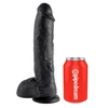 Pipedream King Cock 10 colių dydžio kamuoliukai Juodas
