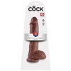 Pipedream King Cock 10 colių dydžio kamuoliukai rudi