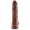 Pipedream King Cock 10 colių dydžio kamuoliukai rudi