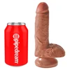 Pipedream King Cock 7" varpa su kiaušiniais, ruda