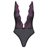 Kissable L/XL Floral Embroidered Juodas Mesh Bodysuit Adjustable Straps