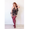 Kix'ies Heather Thigh-High Opaque Tights B Raudona - No-Slip Comfort