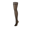 Kix'ies Mimi D Thigh-High Juodas Fishnet Stockings No-Slip Grip