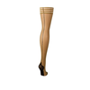 Kix'ies Ruby Thigh-Highs D Nude with Juodas Back Seam &amp; Cuban Heel