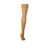 Kix'ies Vanessa Sheer Thigh-Highs D Nude - Back Seam &amp; Cuban Heel