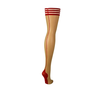 Kix'ies Whitney Thigh-Highs D Nude with Raudona Band &amp; Back Seam
