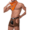 Male Power Cowboy Costume Set XL with Decorative Bandanna and Badge