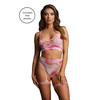 Shots Leg Avenue Tie-Dye Bra &amp; High Waist Set with Garters + Eye Bling, One Size