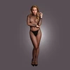 Shots Fishnet Bodystocking Open Back Turtleneck Juodas One Size