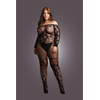 Shots OSX Bodystocking Off-Shoulder Long Sleeves Juodas Plus Size Lingerie