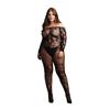 Shots OSX Bodystocking Off-Shoulder Long Sleeves Juodas Plus Size Lingerie