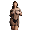 Shots Duo Net Plus Size Mini Dress by Leg Avenue - Two-Tone Mesh, XL-4XL
