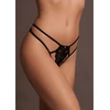 Shots Faye Lace Thong One Size - Adjustable Gold Accents by BeWicked