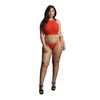 Shots Festive Shimmer Plus Size Rhinestone Top &amp; Thong Set by Leg Avenue