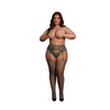 Shots Leg Avenue Fishnet &amp; Lace Garterbelt Stockings Queen Size XL-4XL Juodas