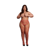 Shots OUCH! Fishnet &amp; Lace Garterbelt Stockings Queen Size XL-4XL Juodas