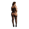 Shots Passion Plus Size Bodystocking Fishnet &amp; Lace Pattern XXL-5XL Juodas