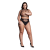Shots Helike XLV Plus Size Two-Piece Set with Open Cups - Crop Top &amp; Panty
