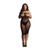 Shots SoftLine High Neck Long Dress XXL-5XL Fishnet Juodas Contrasts