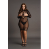 Shots Rimba Plus Size Long Sleeve Fishnet Dress Juodas XXL-5XL