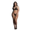 Shots Magic Lace Velvet Plus Size Lingerie Set - Adjustable Comfort Fit