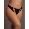 Shots Milou Plus Size Elastic Mesh Briefs with Golden Accents and Open Design