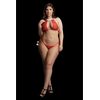 Shots Snow Angel Plus Size Lace Lingerie Set - Raudona &amp; Baltas Adjustable Design