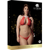 Shots Snow Angel Plus Size Lace Lingerie Set - Raudona &amp; Baltas Adjustable Design