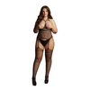 Shots Passion Strappy Halter Bodystocking Plus Size XXL-5XL, Open Cup Design