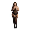 Shots Chilirose CR4697 Plus Size Bodystocking with Rhinestone Accents