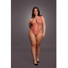 Shots Leg Avenue Deep V-Neck Anatomic Body, Opaque &amp; Mesh, Queen Size XL-4XL