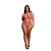 Shots Leg Avenue Deep V-Neck Anatomic Body, Opaque &amp; Mesh, Queen Size XL-4XL
