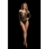 Shots Wonder Raudona Lace Bodysuit with Rhinestone Detail, One Size S-XL