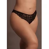 Shots Zoe Elastic Lace Plus Size Briefs with Decorative Back Lacing Gold Accents