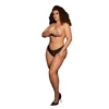 Shots Zoe Elastic Lace Plus Size Briefs with Decorative Back Lacing Gold Accents