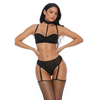 Forplay Fantasy Lingerie Right Sheer Right Now Mesh Lingerie Set XL with Garter Straps